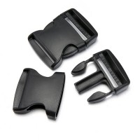 Coomamuu Wholesale Cheap Plastic Quick Release Buckle Plastic Black Curved Buckles For Backpack 1-5cm Size